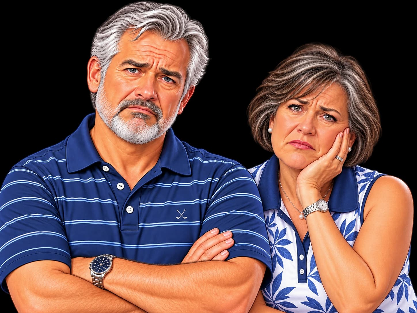 Illustrated couple used in an example GolfClub IQ feedback story